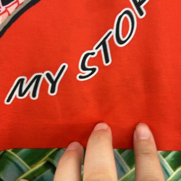 Island Girl Men Unisex Orange/Green Palm Tree Polynesian Graphic T-Shirt Size L - Picture 4 of 9